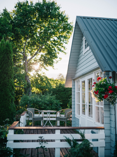 House Back Porch at Sunset