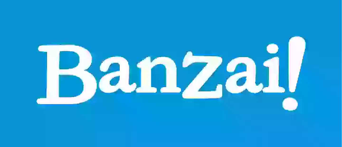 Banzai logo whiteonblue png